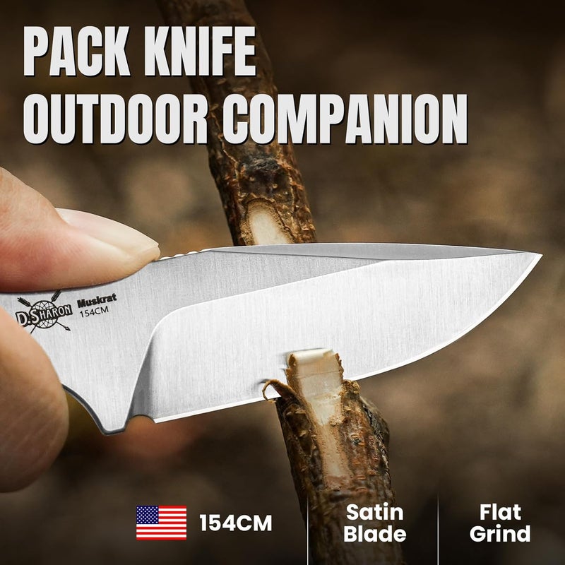 KIZER Muskrat Fixed Blade Knife, 3.15 In 154CM Argyle Pattern Black Micarta Handle, EDC Knife for Men Women, Outdoor Hunting Hiking Survival Camping Knives with Sheath, 1064M1 - Image 2